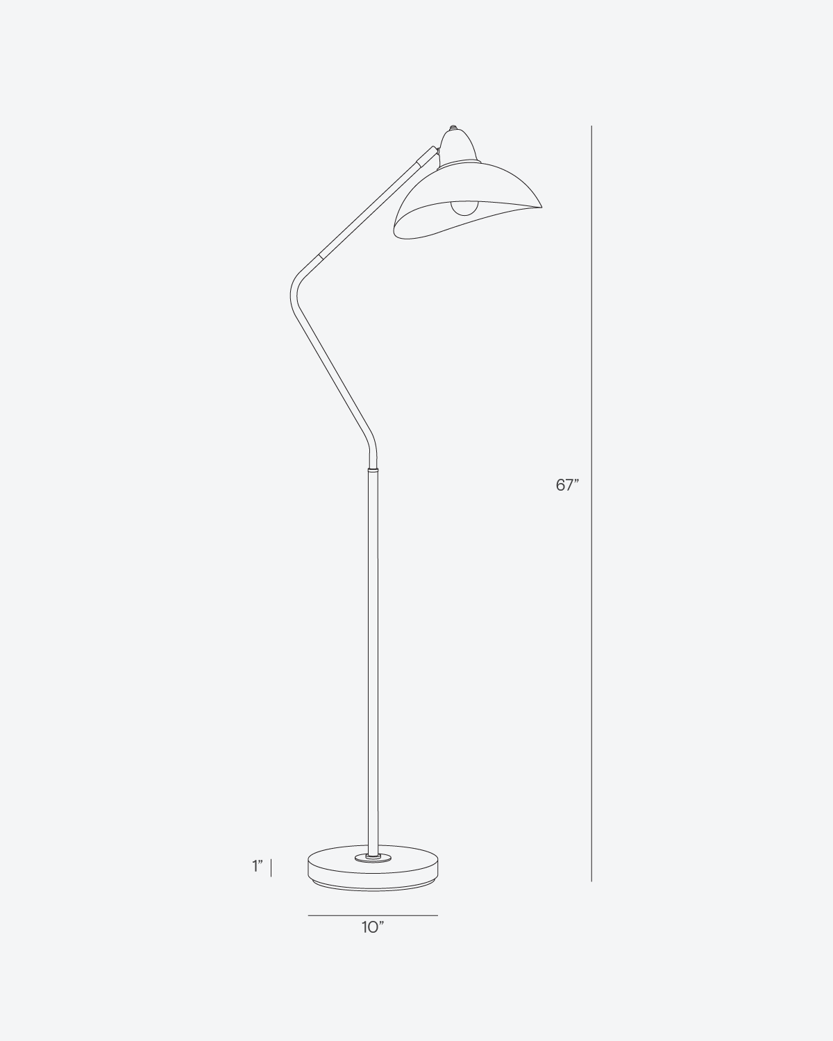 Glowmere Swoop Asymmetrical Pivoting Head Floor Lamp in black