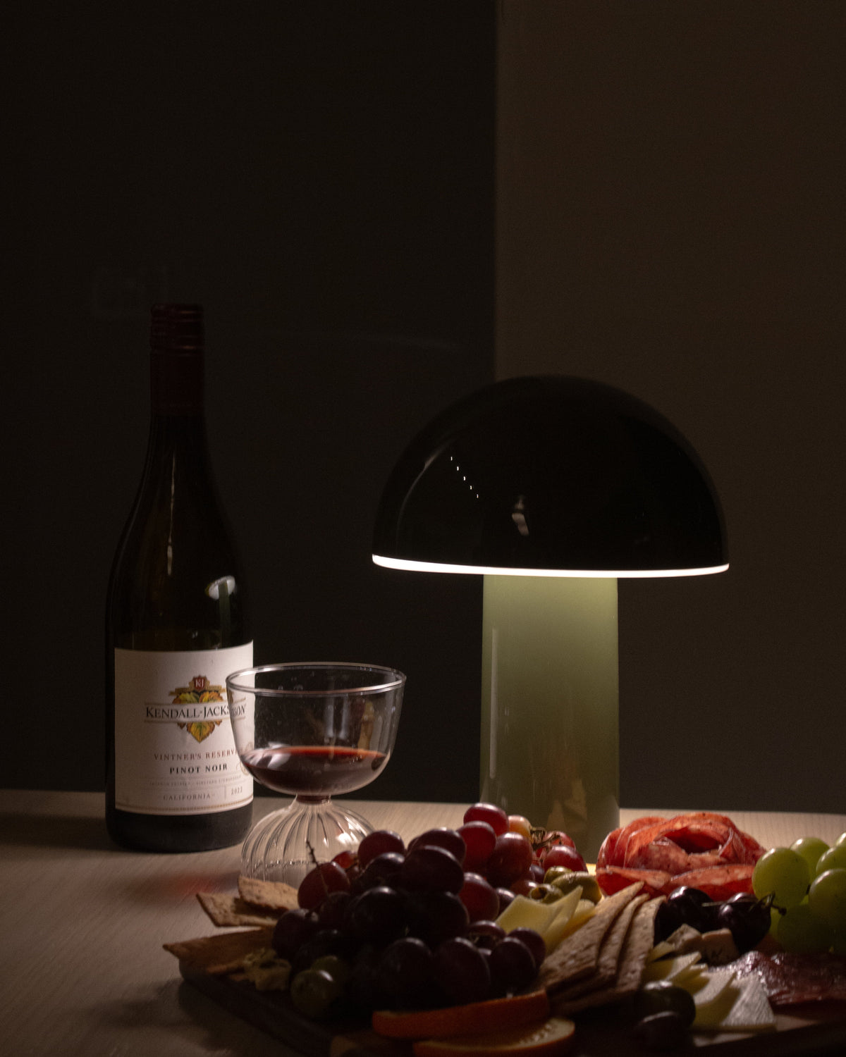 Glowmere Celia Rechargeable Mushroom Portable Table Lamp in green