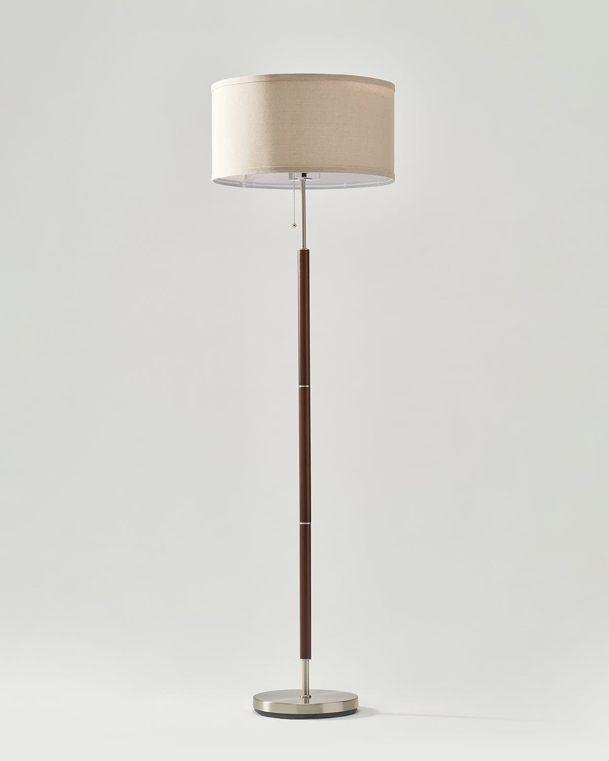 Glowmere Carter Walnut Finish Linen Shade Floor Lamp view 2