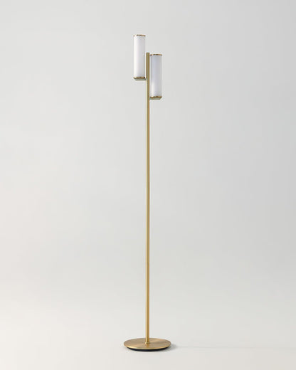 Glowmere Gemini Touch Stem Floor Lamp in brass