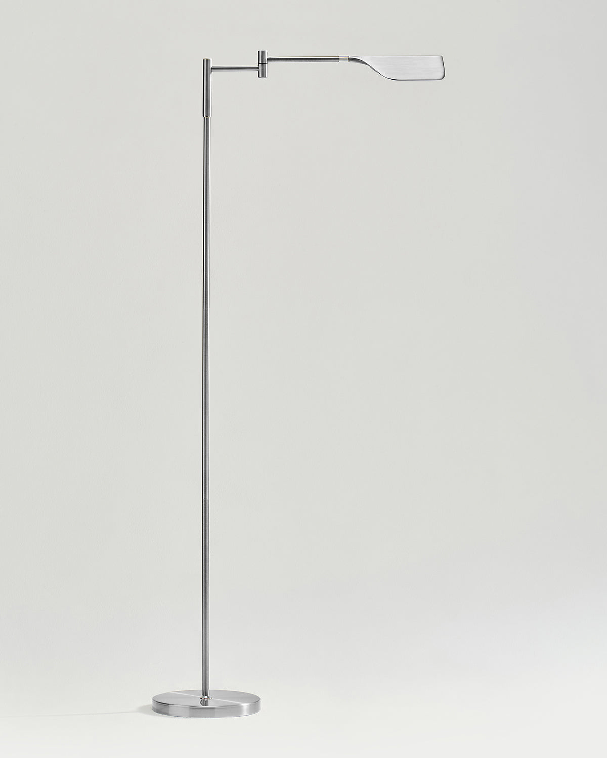 Glowmere Leaf Reading LED Floor Lamp with Touch Dimmer in silver