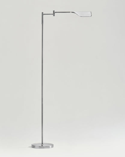 Glowmere Leaf Reading LED Floor Lamp with Touch Dimmer in silver