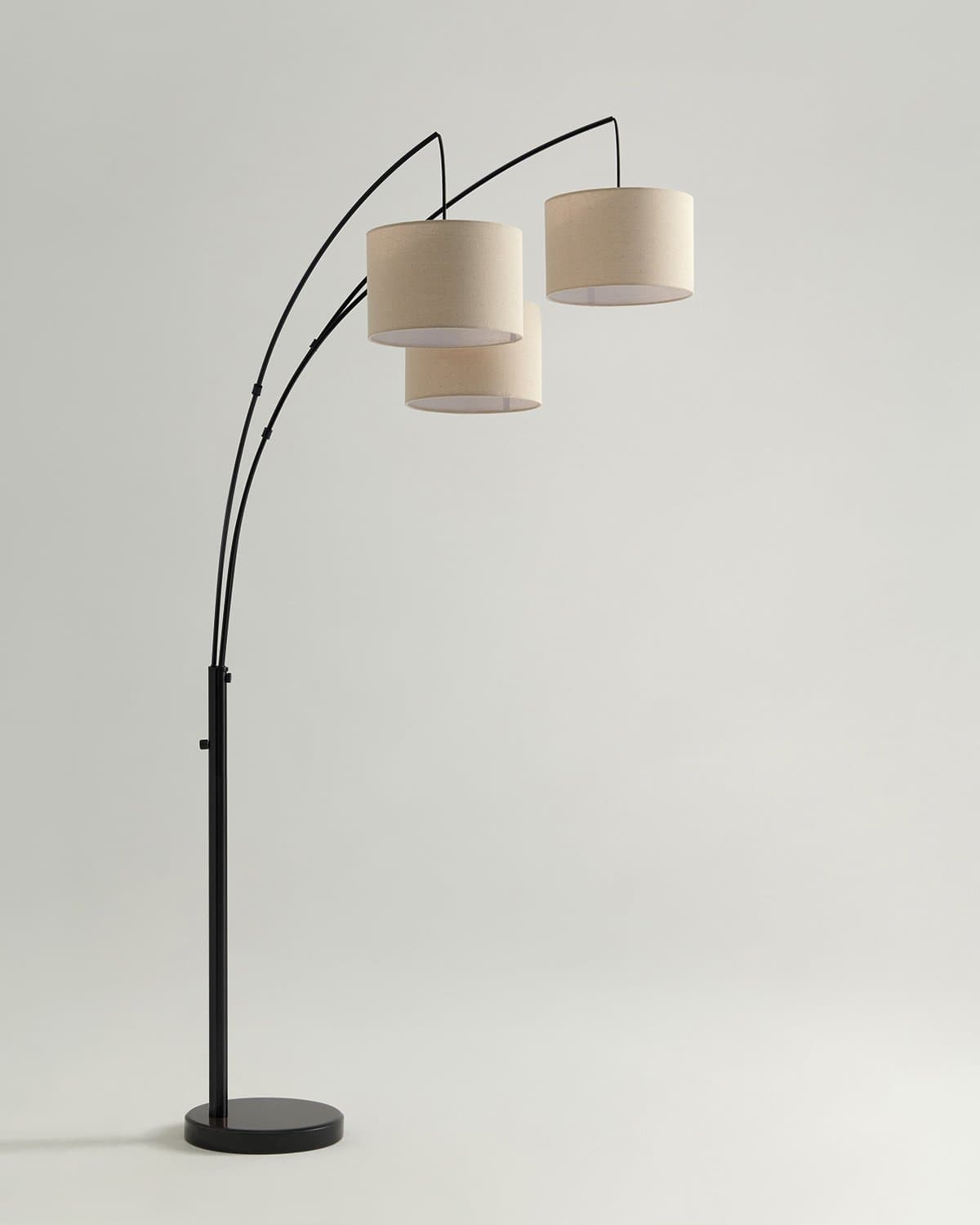 Glowmere Trilage Three Light Adjustable Arm Floor Lamp in black