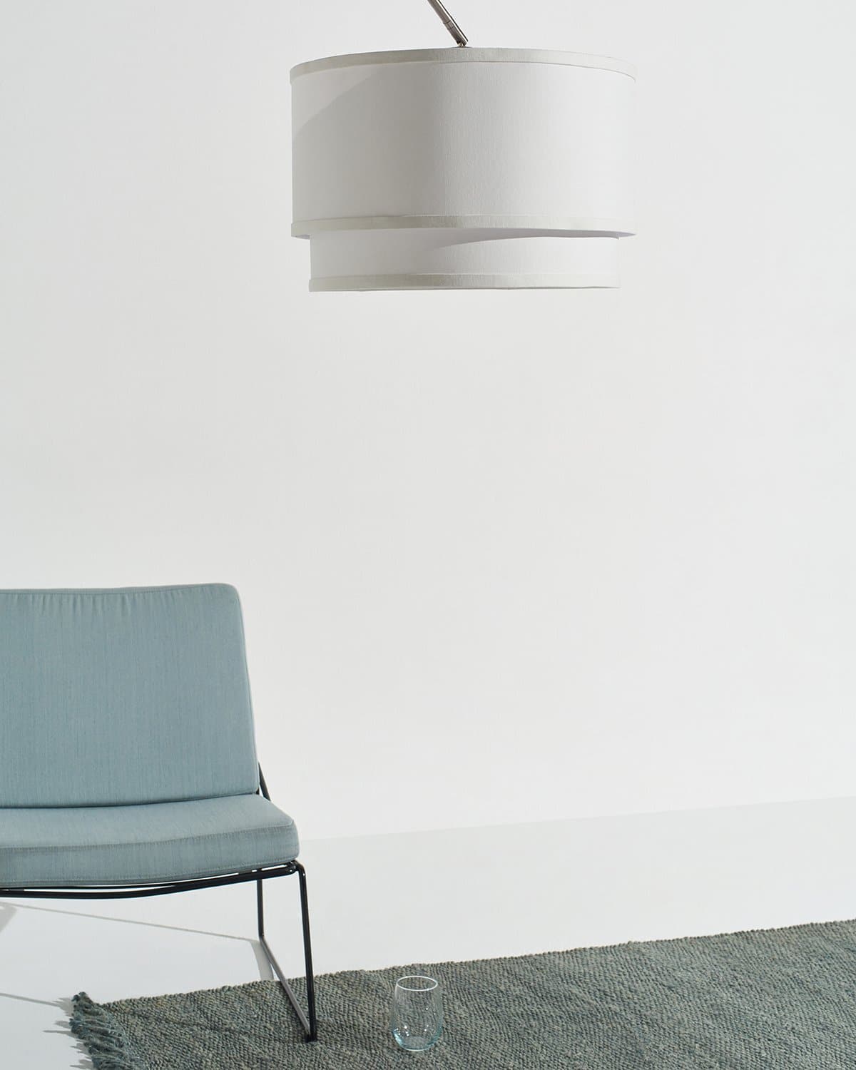 Glowmere Mason Arc LED Floor Lamp with Double Linen Shade view 3