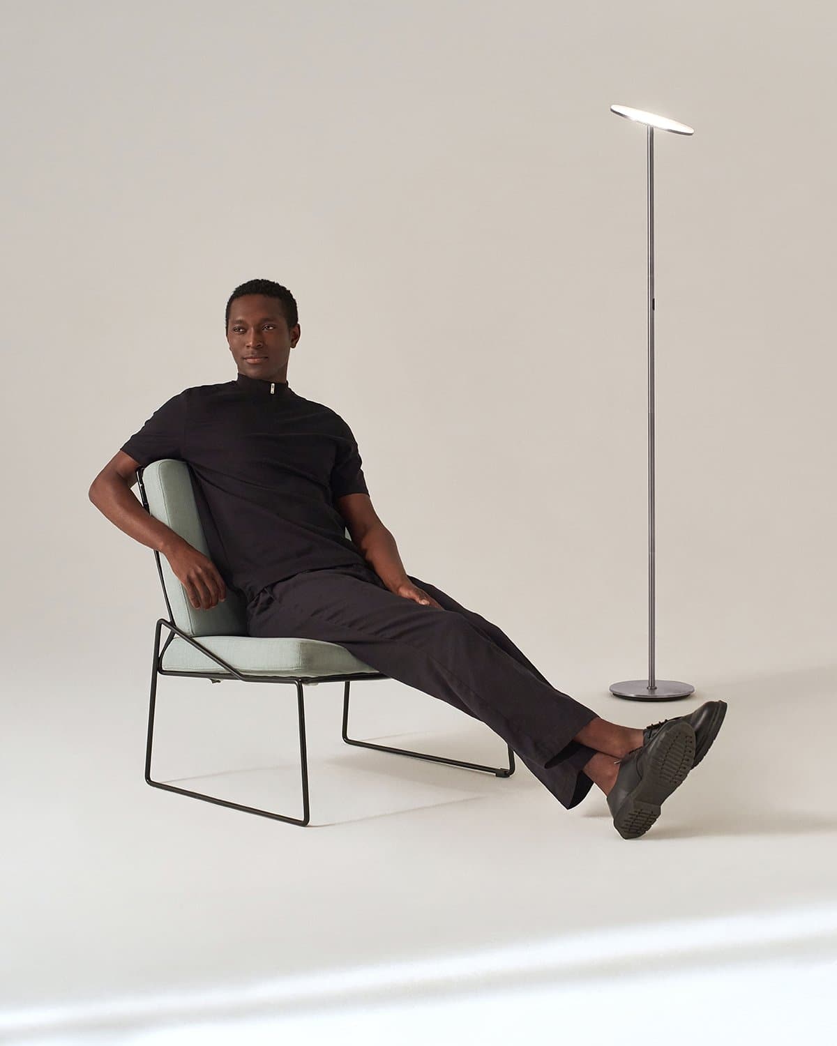 Glowmere Sky Torchiere LED Floor Lamp in nickel