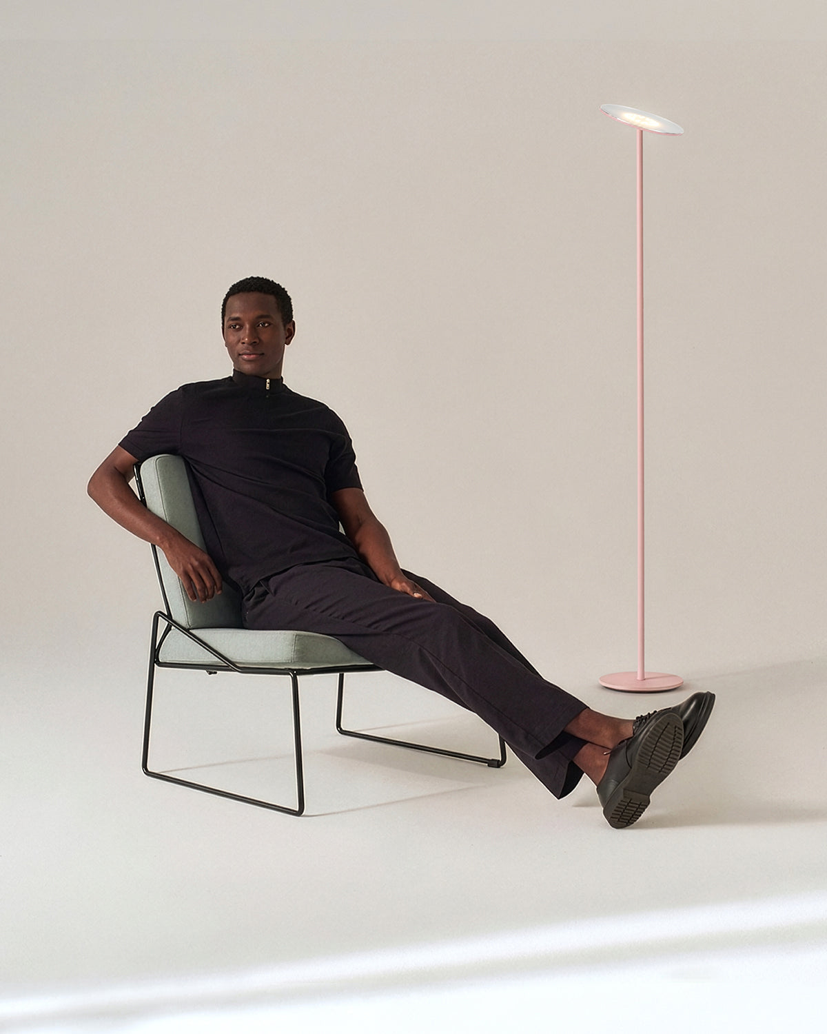 Glowmere Sky Torchiere LED Floor Lamp in pink