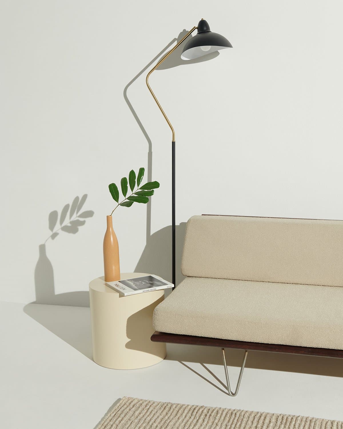 Glowmere Swoop Asymmetrical Pivoting Head Floor Lamp in black