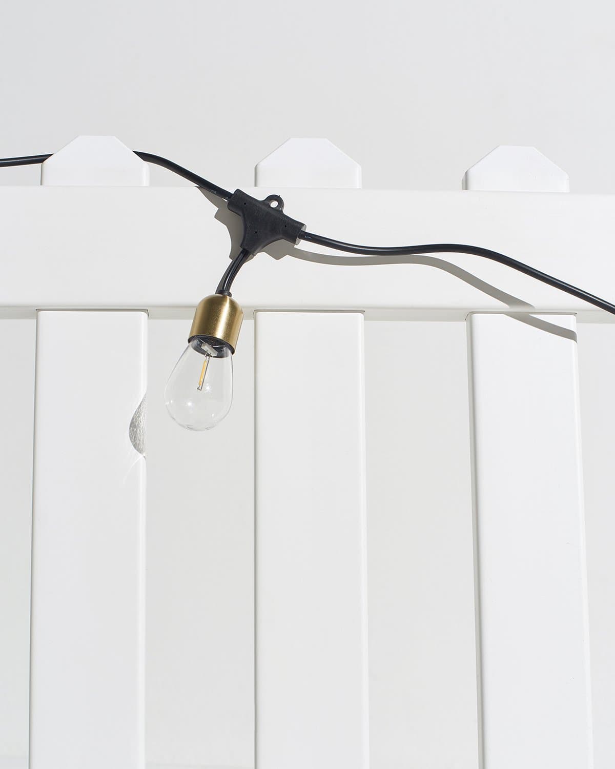 Glowmere Solar LED Hanging String Lights with Brass Sockets in brass