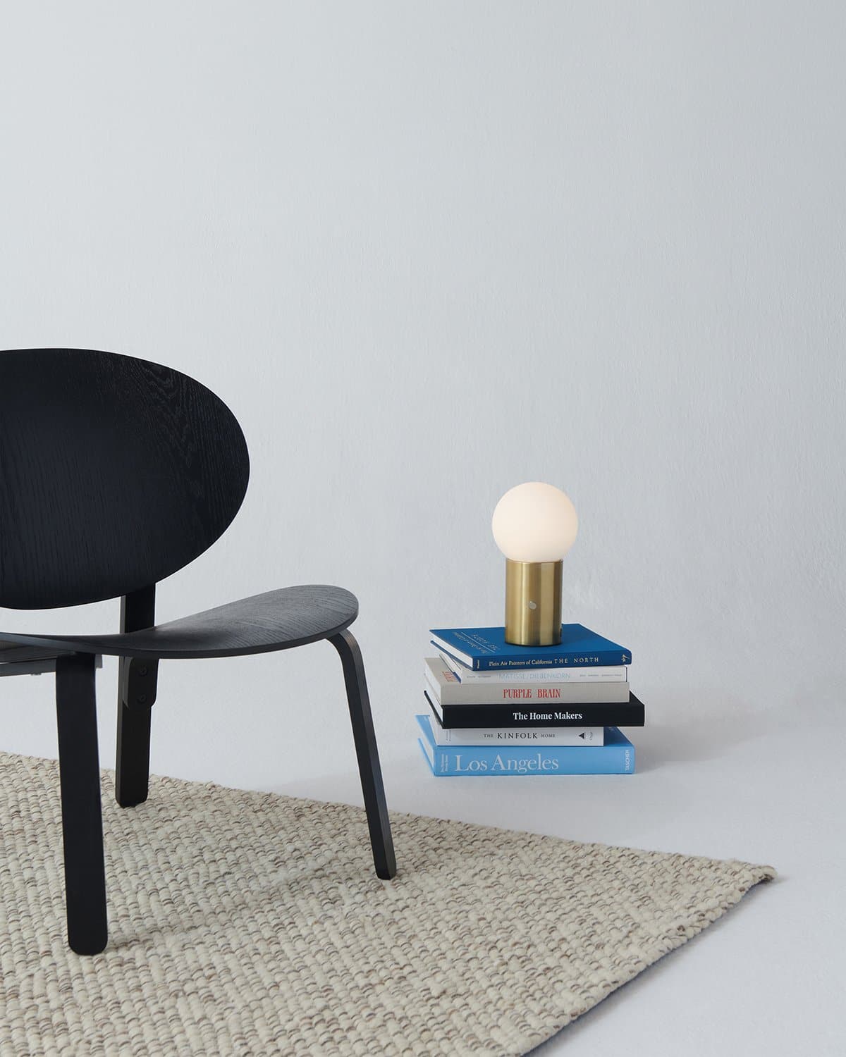 Glowmere Kai Brass Cylinder Frosted Glass Globe Table Lamp in brass