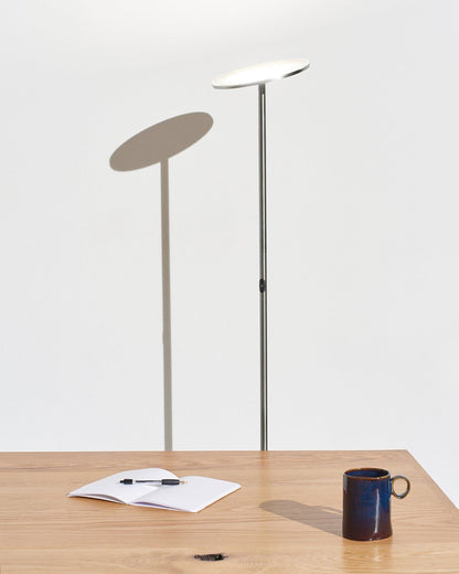 Glowmere Sky Torchiere LED Floor Lamp in nickel