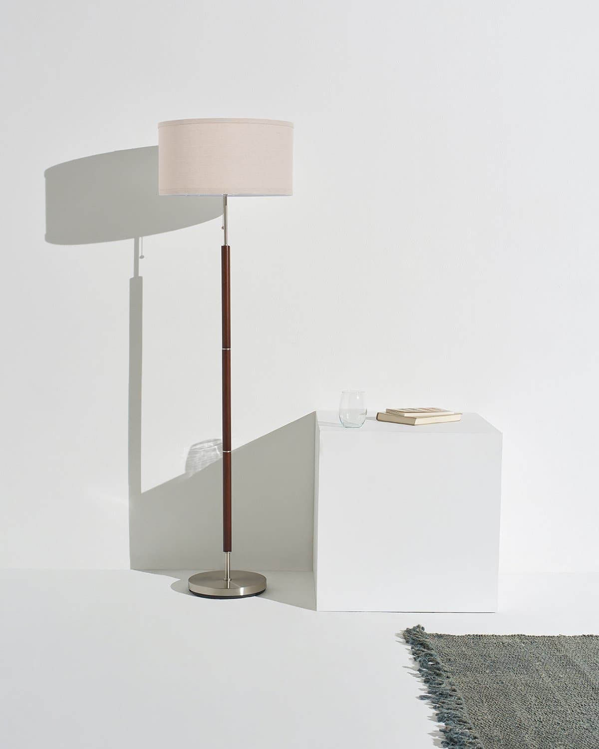 Glowmere Carter Walnut Finish Linen Shade Floor Lamp view 5