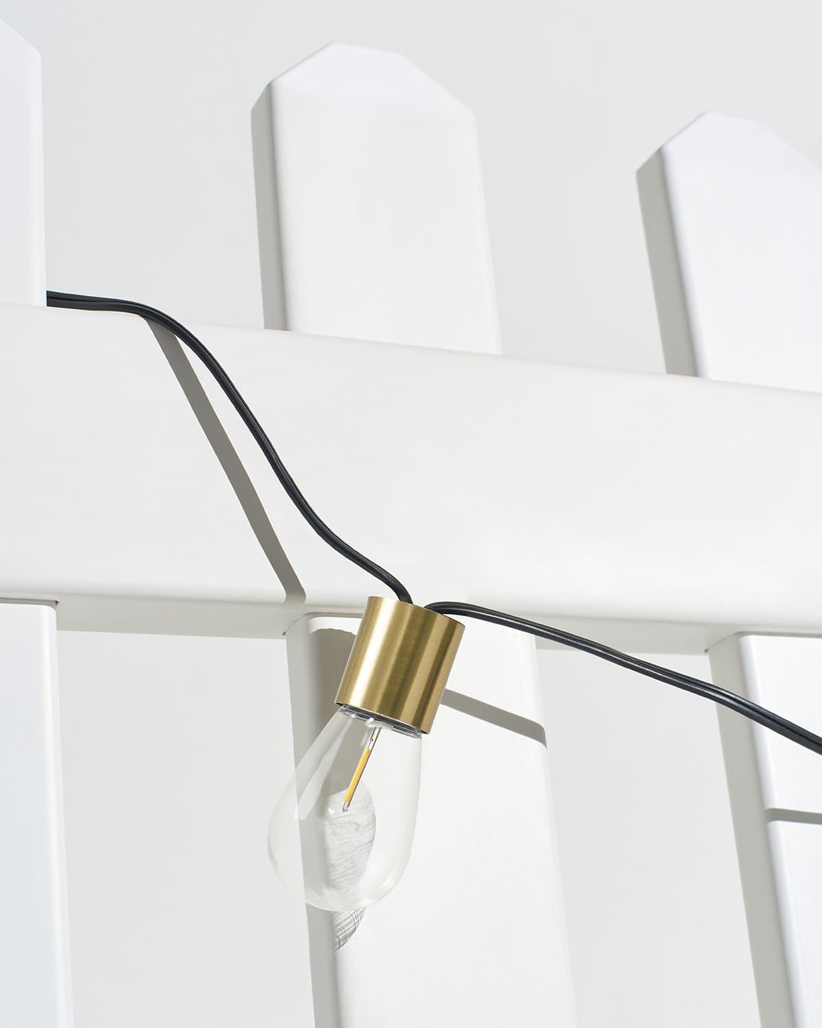 Glowmere Glow Solar Oversized Bulb String Lights with Brass in brass