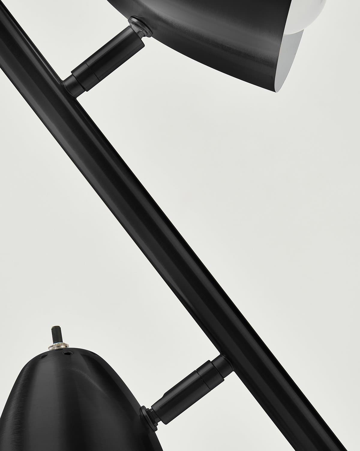 Glowmere Jacob Mid Century Three Head Floor Lamp in black