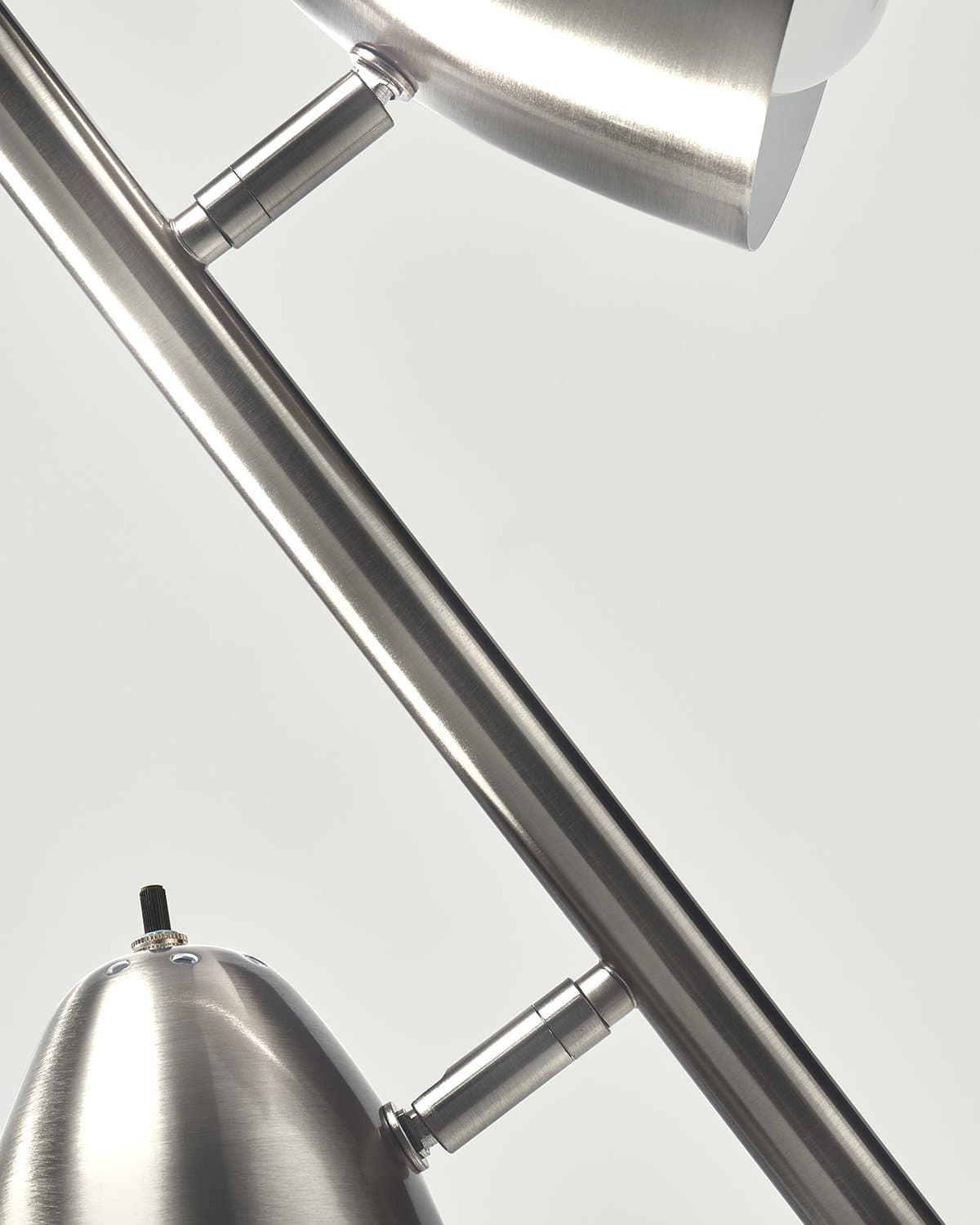 Glowmere Jacob Mid Century Three Head Floor Lamp in nickel