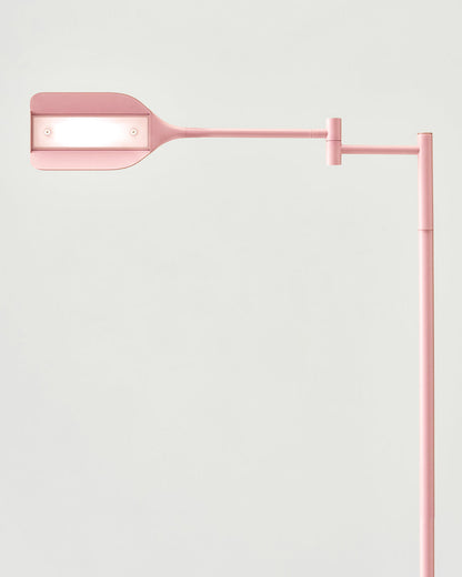 Glowmere Leaf Reading LED Floor Lamp with Touch Dimmer in pink