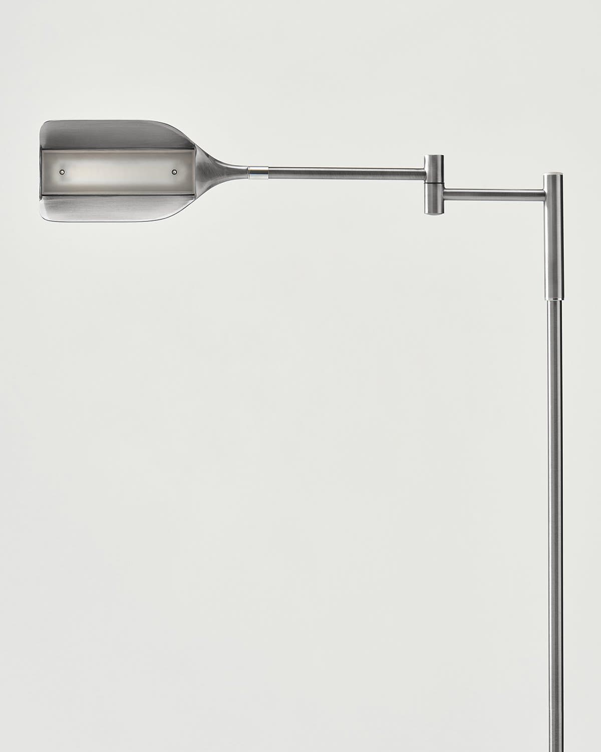 Glowmere Leaf Reading LED Floor Lamp with Touch Dimmer in silver