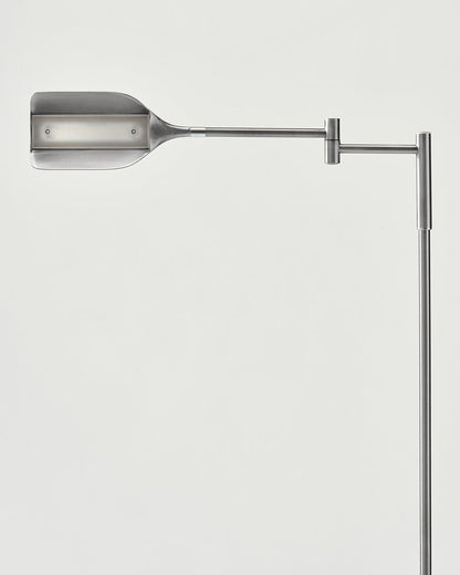 Glowmere Leaf Reading LED Floor Lamp with Touch Dimmer in silver