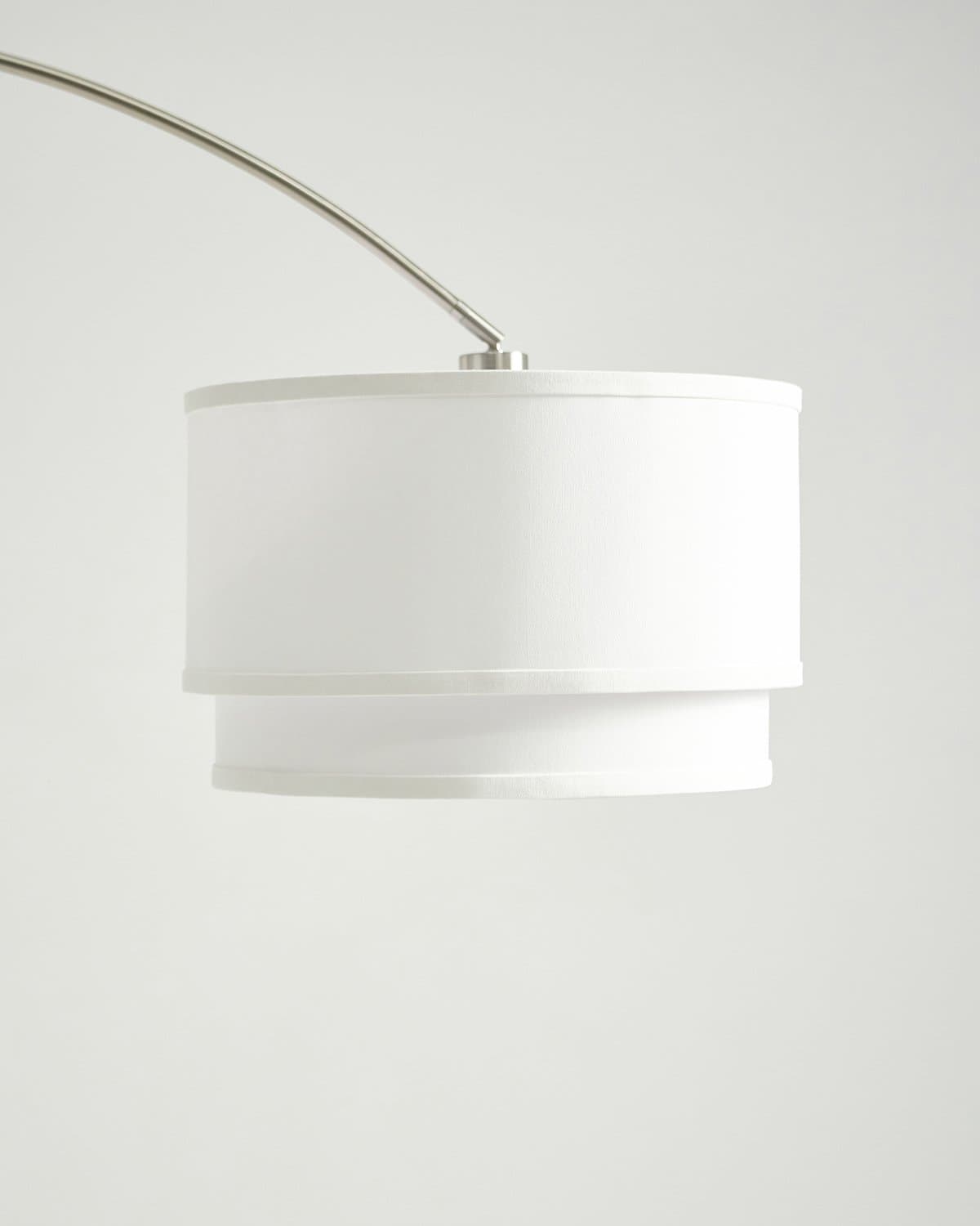 Glowmere Mason Arc LED Floor Lamp with Double Linen Shade view 6