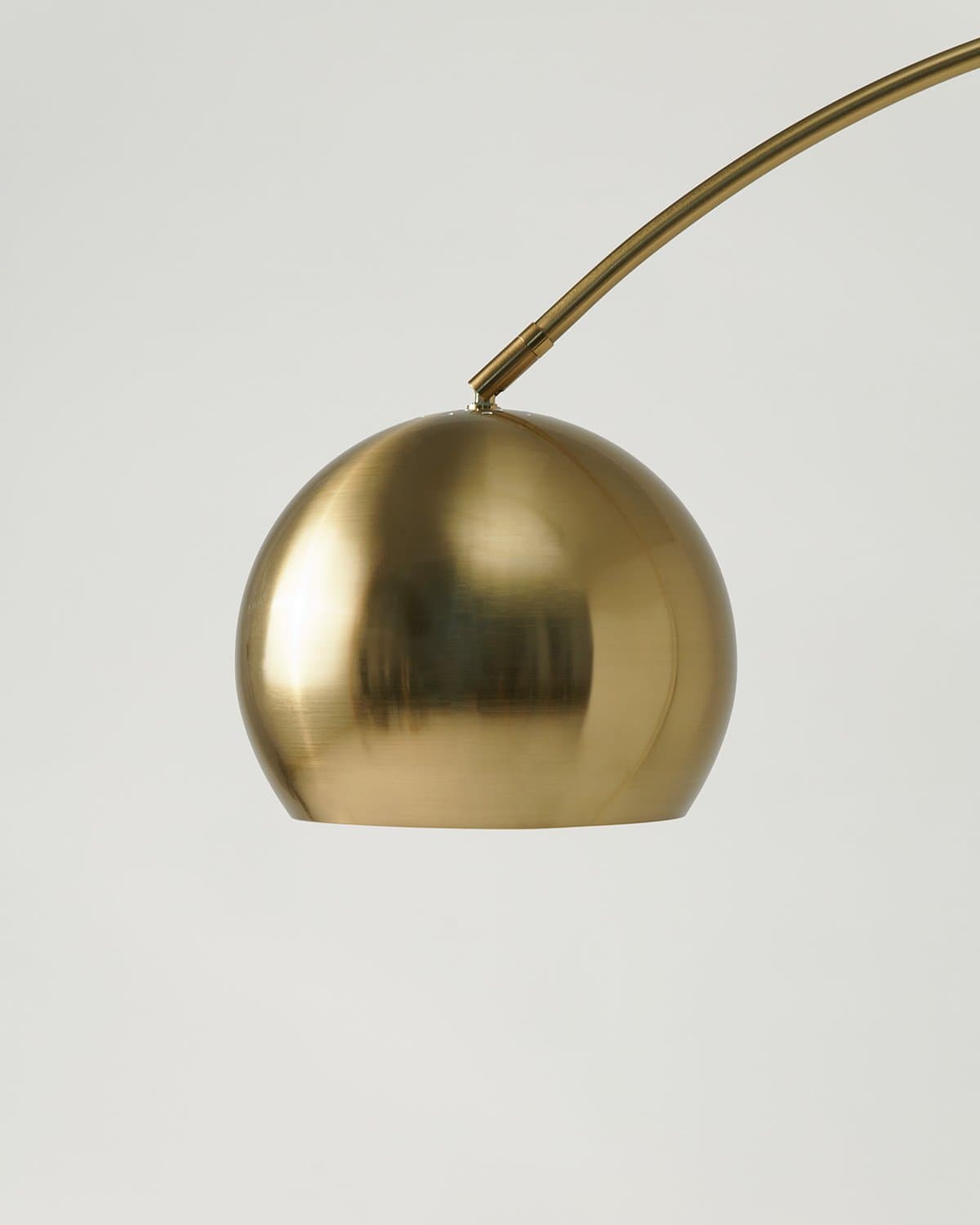 Glowmere Olivia Arc LED Floor Lamp with Marble Base in brass