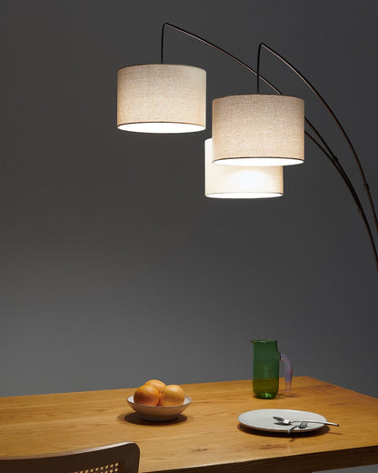 Glowmere Trilage Three Light Adjustable Arm Floor Lamp in bronze