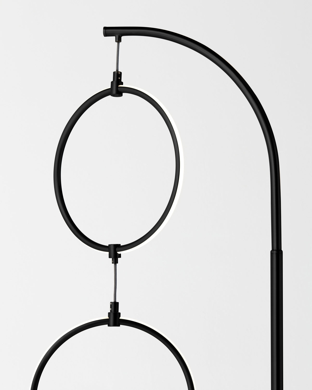 Glowmere 3 Ring Arc LED Floor Lamp with Touch Dimmer in black