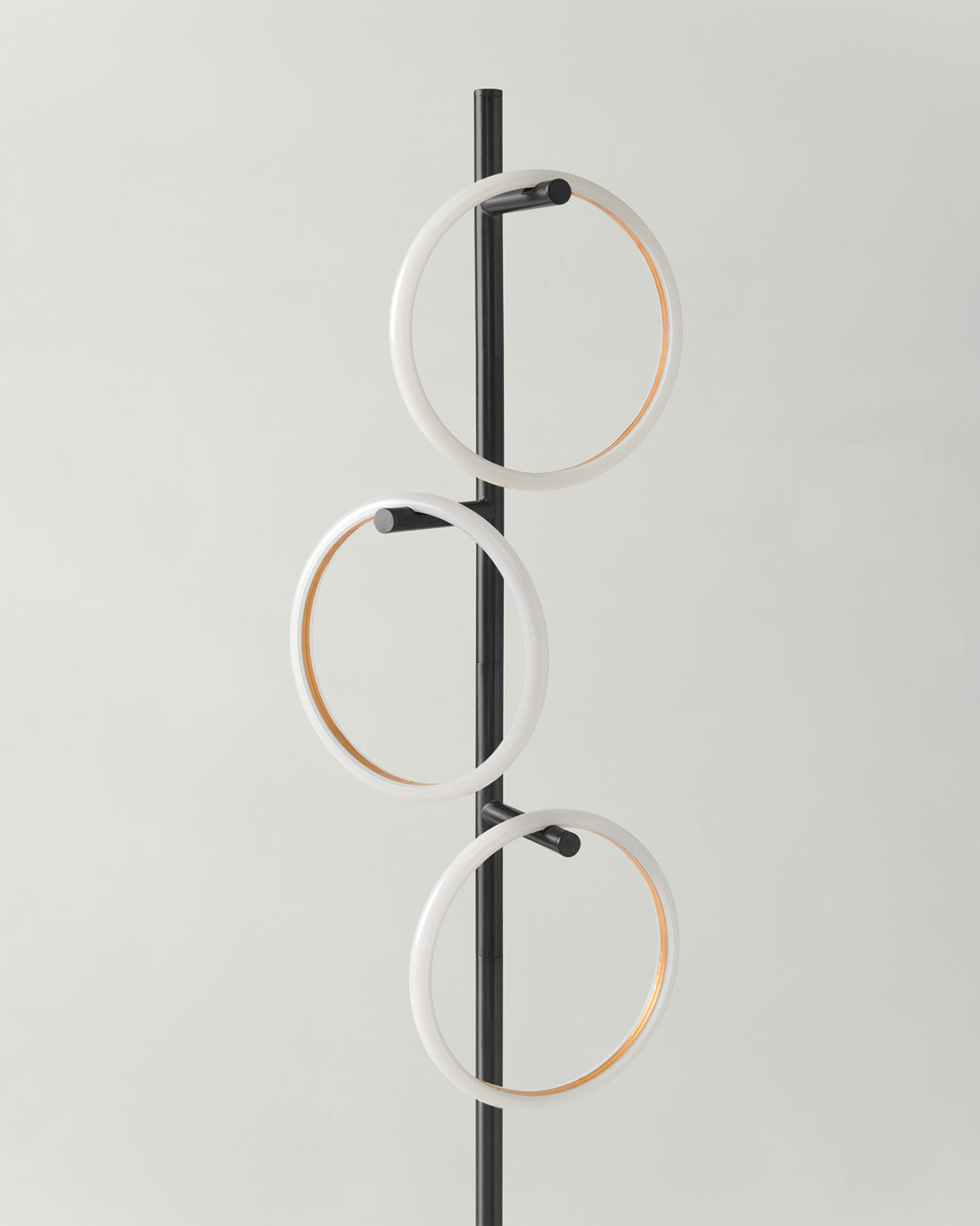 Glowmere Saturn Three Ring Pedal Switch Floor Lamp in black