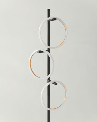 Glowmere Saturn Three Ring Pedal Switch Floor Lamp in black