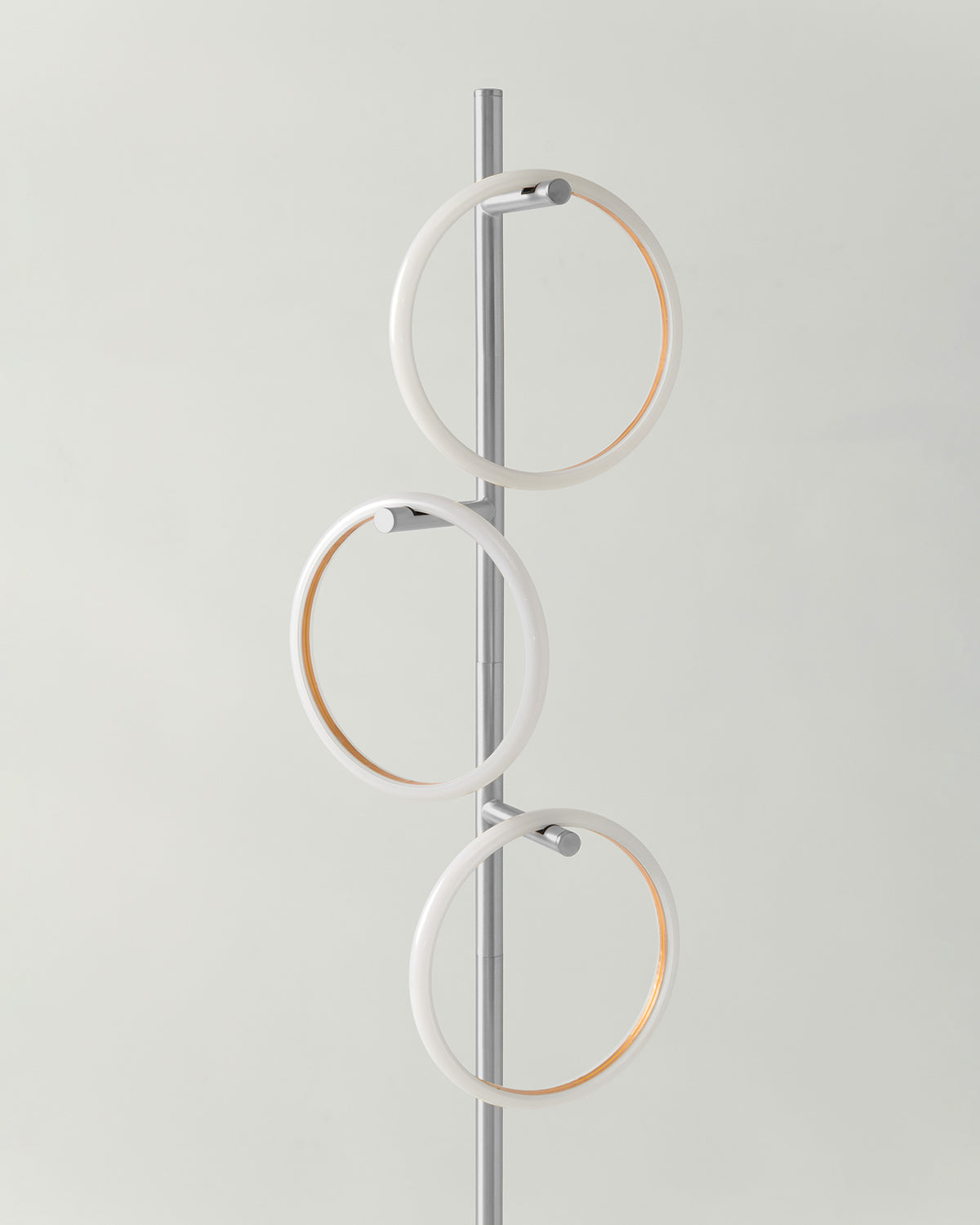 Glowmere Saturn Three Ring Pedal Switch Floor Lamp in silver