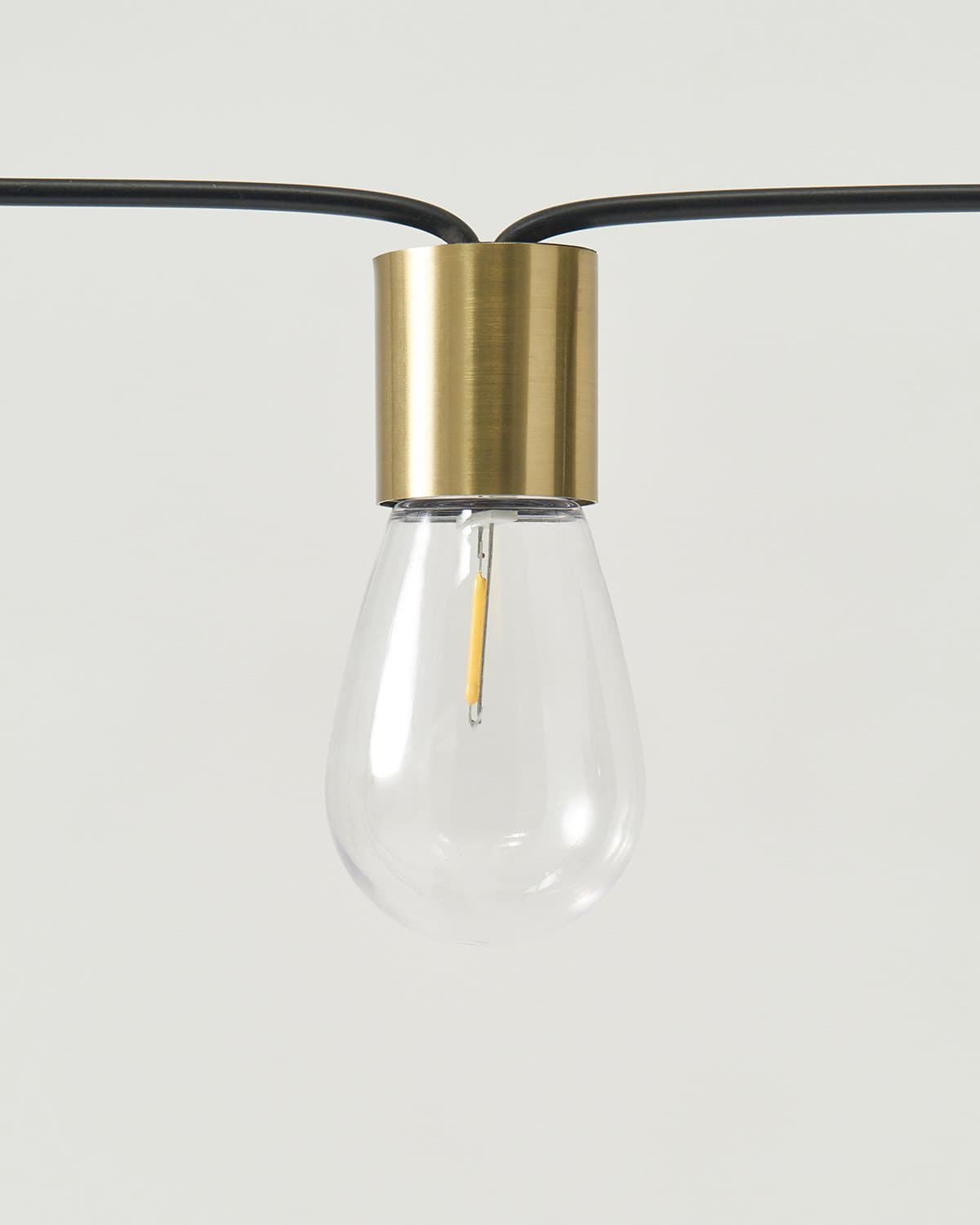 Glowmere Glow Solar Oversized Bulb String Lights with Brass in brass