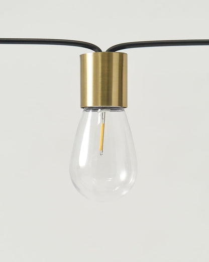 Glowmere Glow Solar Oversized Bulb String Lights with Brass in brass