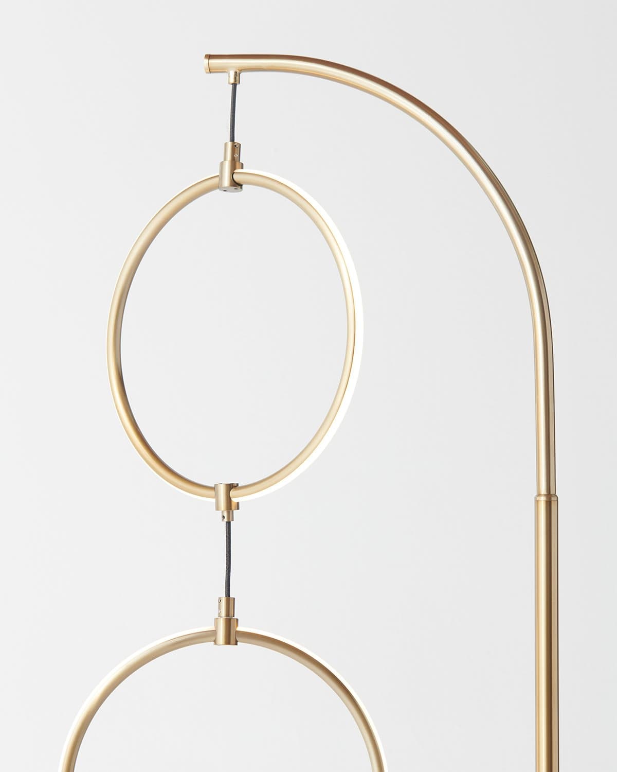 Glowmere 3 Ring Arc LED Floor Lamp with Touch Dimmer in brass