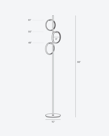 Glowmere Saturn Three Ring Pedal Switch Floor Lamp view 7