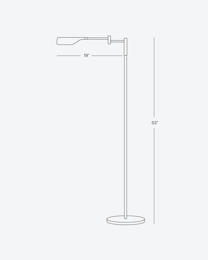 Glowmere Leaf Reading LED Floor Lamp with Touch Dimmer in brass