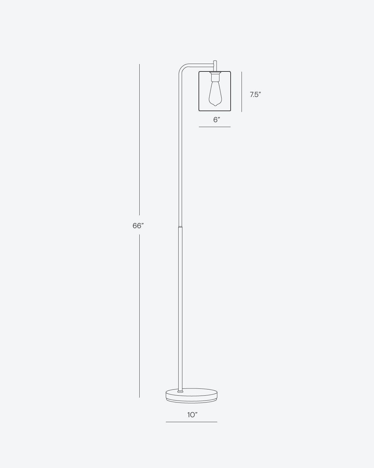 Glowmere Elizabeth Brass Hanging Glass Shade Floor Lamp in brass