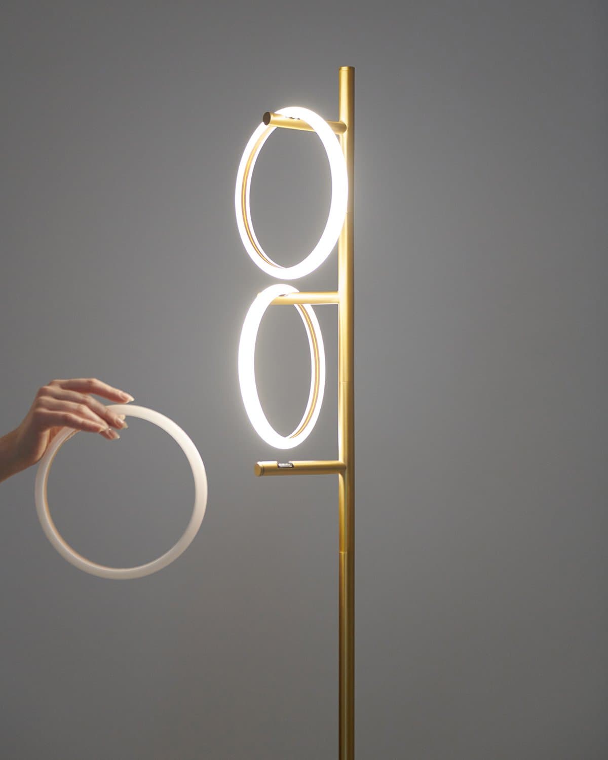 Glowmere Saturn Three Ring Pedal Switch Floor Lamp view 5