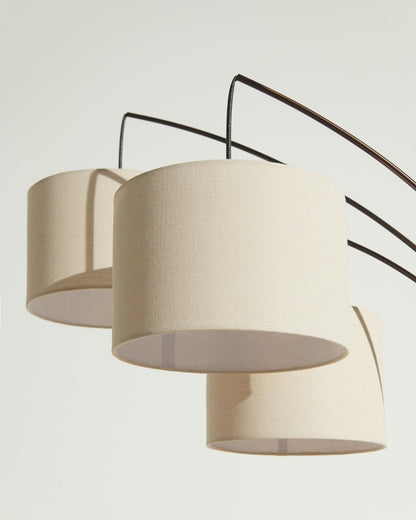 Glowmere Trilage Three Light Adjustable Arm Floor Lamp in bronze