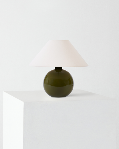 Glowmere Fiona Glossy Ceramic Base Table Lamp with Empire Shade overall view