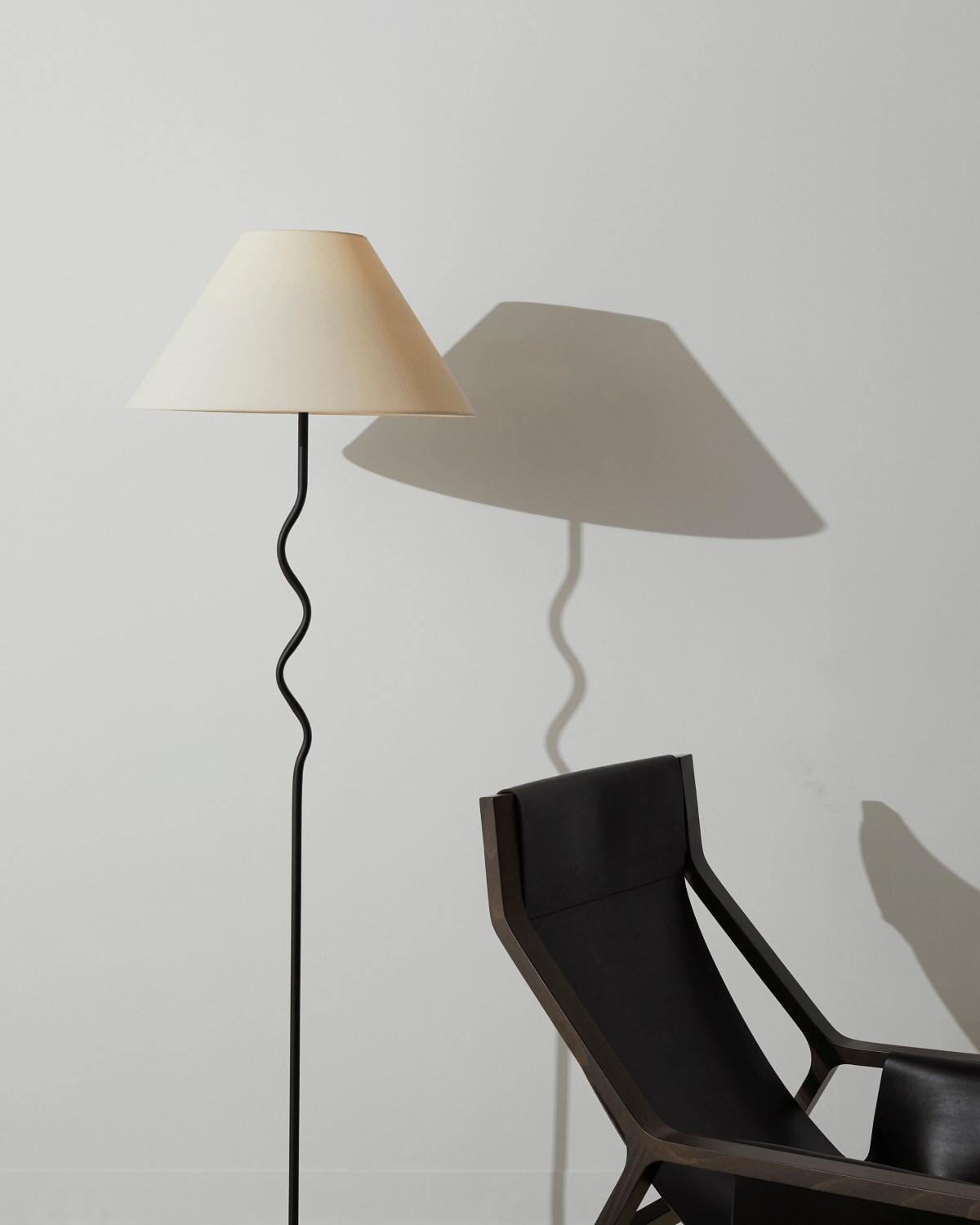 Glowmere Squiggle Curved Stem Floor Lamp with Fabric Shade view 8