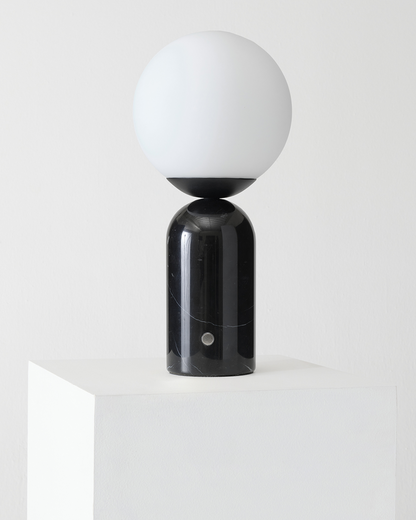 Glowmere Mila Tall Marble Globe Table Lamp in black