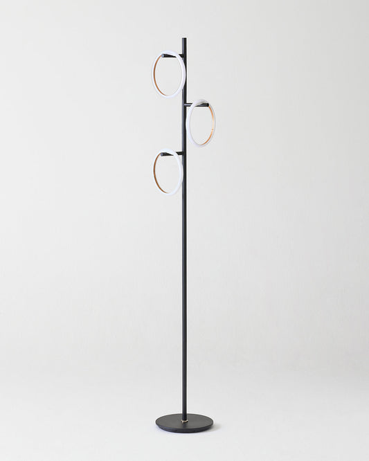 Glowmere Saturn RGB Color Changing Three Ring Floor Lamp overall view