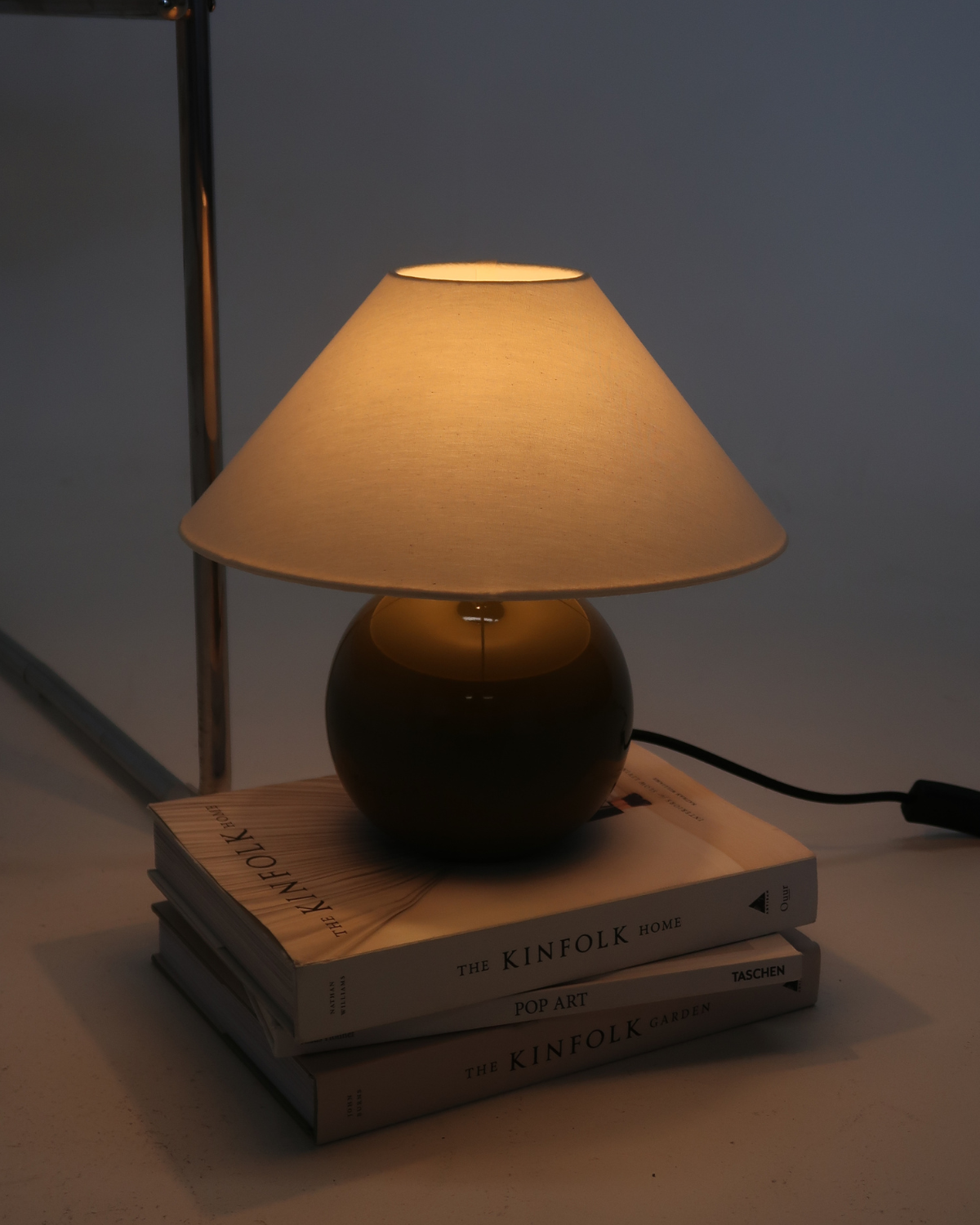 Glowmere Fiona Glossy Ceramic Base Table Lamp with Empire Shade view 4