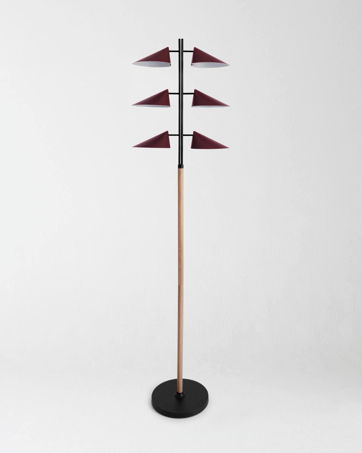Glowmere Ivo Six Shade Vintage Floor Lamp with Maple Stem view 4