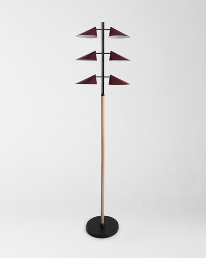 Glowmere Ivo Six Shade Vintage Floor Lamp with Maple Stem view 4