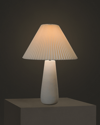 Glowmere Gwen Pleated Linen Shade Ceramic Base Table Lamp view 3