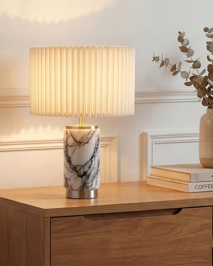 Glowmere Arden Marble USB Table Lamp with White Shade view 10
