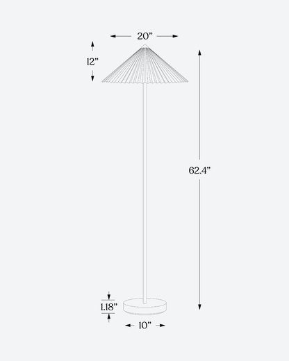 Glowmere Sienna Pleated Linen Empire Shade Floor Lamp view 6