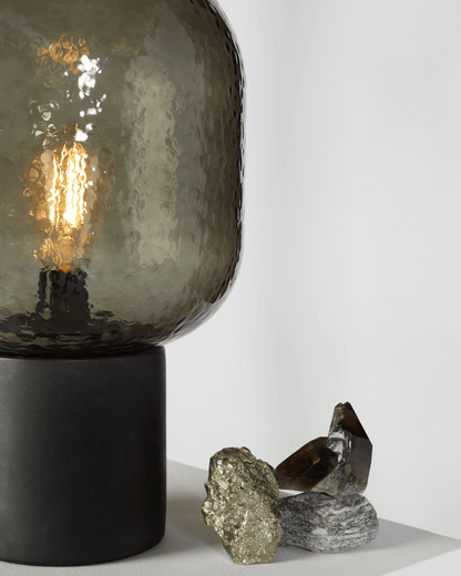 Glowmere Bruce Cement Base Textured Glass Table Lamp view 5