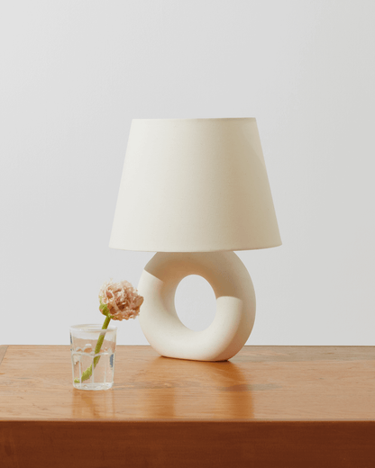 Glowmere Chloe Donut Ceramic Base Table Lamp overall view