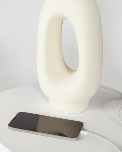 Glowmere Artemis Cream Ceramic USB C Table Lamp view 7