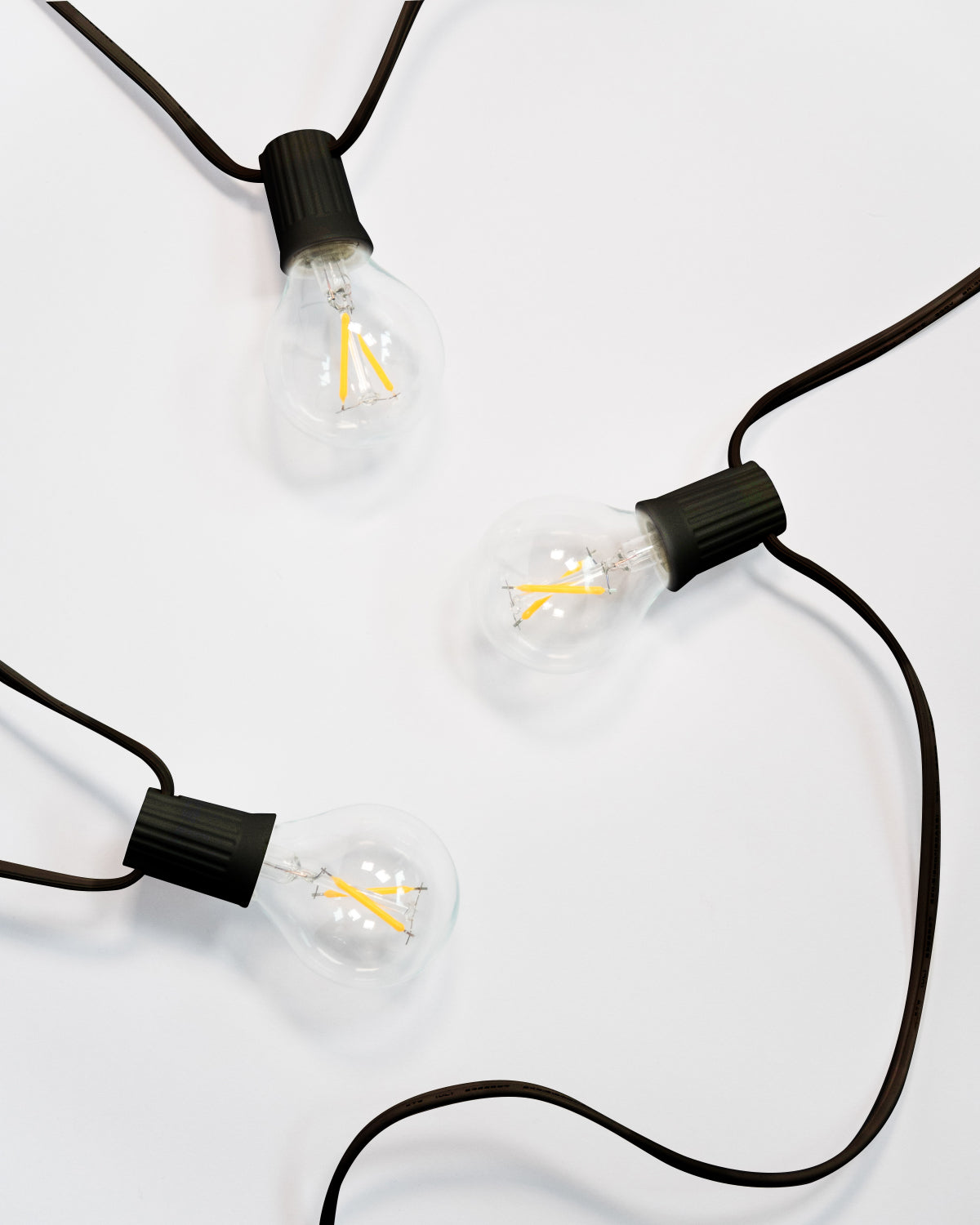 Glowmere Ambience Globe Soft White LED Plug In String Lights in black